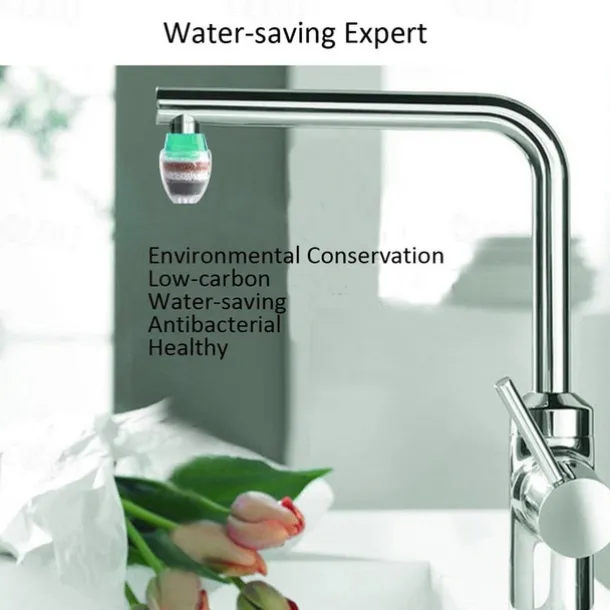 Faucet Filter Tap Water Filter Purifier Kitchen Anti-Splash Activated Carbon 5-Layer Water Filter