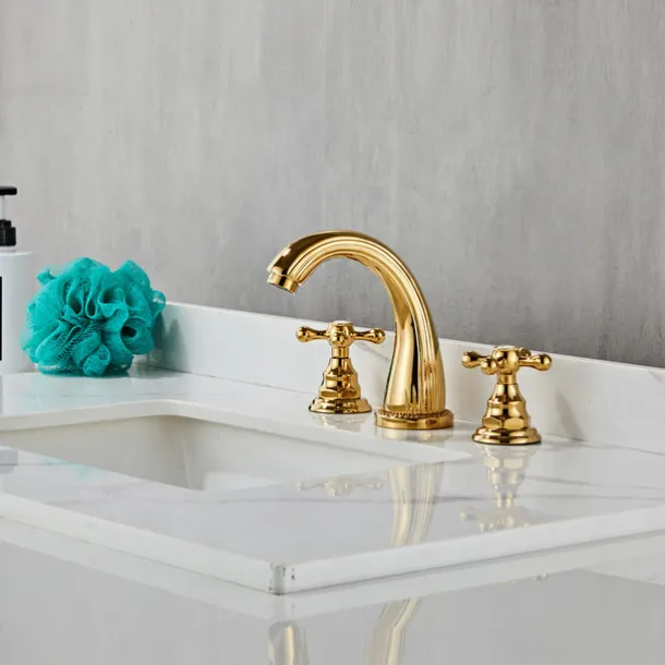 Faucet Oil Rubbed Bronze Widespread Bathroom Sink Faucet Basin Tap Mixer Supply Hose Cross Handle 2 Handles 3 Holes