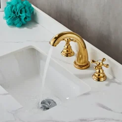 Faucet Oil Rubbed Bronze Widespread Bathroom Sink Faucet Basin Tap Mixer Supply Hose Cross Handle 2 Handles 3 Holes