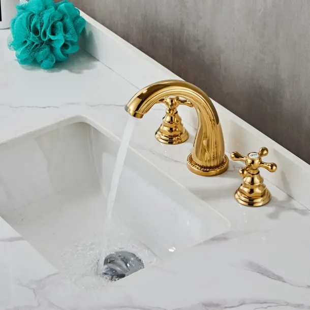 Faucet Oil Rubbed Bronze Widespread Bathroom Sink Faucet Basin Tap Mixer Supply Hose Cross Handle 2 Handles 3 Holes