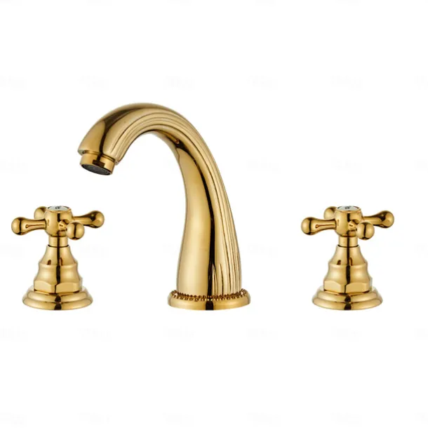 Faucet Oil Rubbed Bronze Widespread Bathroom Sink Faucet Basin Tap Mixer Supply Hose Cross Handle 2 Handles 3 Holes