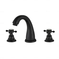 Faucet Oil Rubbed Bronze Widespread Bathroom Sink Faucet Basin Tap Mixer Supply Hose Cross Handle 2 Handles 3 Holes