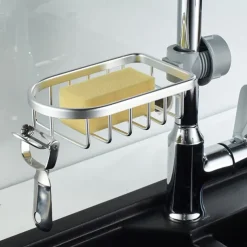 Faucet Storage Rack,Sink Organizer for Soap Sponge Brush Scrubber Sink Caddy Organizer Suitable for Most of Kitchen Faucets and Bathroom Faucets