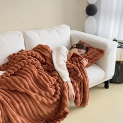 Faux Rabbit Throw Blanket Cozy Throw Blanket Throw Blanket Sherpa Backing Warm and Cozy Throw Decorative for Bedroom Sofa Floor Ghores