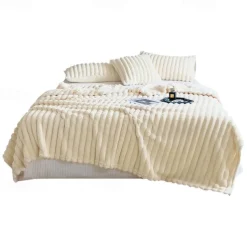 Faux Rabbit Throw Blanket Cozy Throw Blanket Throw Blanket Sherpa Backing Warm and Cozy Throw Decorative for Bedroom Sofa Floor Ghores