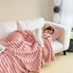 Faux Rabbit Throw Blanket Cozy Throw Blanket Throw Blanket Sherpa Backing Warm and Cozy Throw Decorative for Bedroom Sofa Floor Ghores