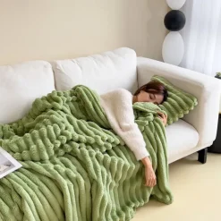 Faux Rabbit Throw Blanket Cozy Throw Blanket Throw Blanket Sherpa Backing Warm and Cozy Throw Decorative for Bedroom Sofa Floor Ghores