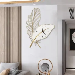 Feather Wall Clock Living Room Hanging Wall Clock Household TV Wall Decorative Clock 78 * 55 cm