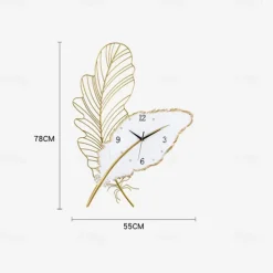 Feather Wall Clock Living Room Hanging Wall Clock Household TV Wall Decorative Clock 78 * 55 cm