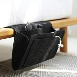 Felt Bedside Storage Bag Pouch Bed Desk Bag Sofa TV Remote Control Hanging Caddy Couch Storage Organizer Bed Holder Pockets