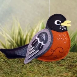 Felt Bird Ornament, 3D Simulation Bird Memorial Handcrafts Ornaments Handmade Plush Tree Wall Decorations Red Bird Gifts Hanging Ornaments