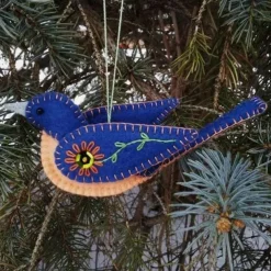 Felt Bird Ornament, 3D Simulation Bird Memorial Handcrafts Ornaments Handmade Plush Tree Wall Decorations Red Bird Gifts Hanging Ornaments