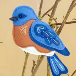 Felt Bird Ornament, 3D Simulation Bird Memorial Handcrafts Ornaments Handmade Plush Tree Wall Decorations Red Bird Gifts Hanging Ornaments