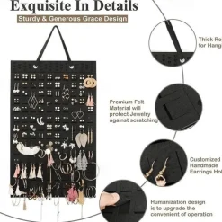 Felt Hanging Bag Earring Storage Hanging Bag Wall Hanging Jewelry Earrings Necklace Ring Storage