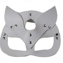 Feminine Sexy Half Face Fox Role-playing Cat Skin Mask Rivet Punk Collar Halloween Party Makeup Ball Fancy Mask PU Skin Fox Mask Nightclub Party Makeup Ball Men And Women Mask Eye Mask Fun