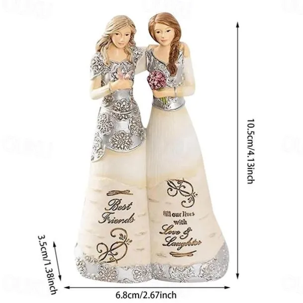 Figurine Celebrating Friendship Room Home Decor Resin Angel Statue Sister Friend Decoration Valentines Day Gift