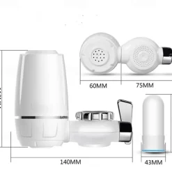 Filter Water Purifier with Kitchen Faucet,White Large Volume Tap Water Filtration System Removes Lead, Fluoride and Chlorine - Fits Standard Faucets (1 Filter Included)