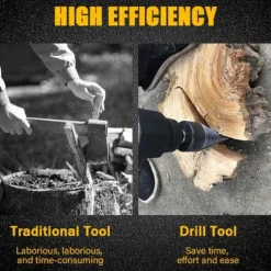 Firewood Log Splitter Drill Bit Wood Splitter Drill Bits Hex Shank Removable Heavy Duty Drill Screw Cone Driver 38mm/42mm/45mm (1.5
