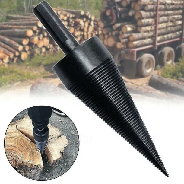 Firewood Log Splitter Splitting Drill Set 6pc Household Electric Split Cone Drill Woodworking 32-42mm Firewood Splitting Bit