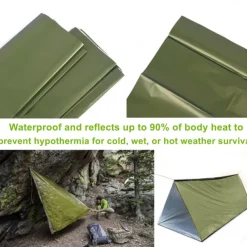 First Aid Tent, Portable Outdoor Emergency Shelter, Waterproof, Windproof And Warm Mylar Emergency Blanket For 2 People, Outdoor Camping Accessories