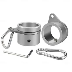 Flag Pole Rings, Aluminum Alloy Flagpole Rings 360°Rotating Anti Wrap Mounting Ring, Spinning Clips with Carabiner for 0.75-1.02 Inch Diameter Pack of 2