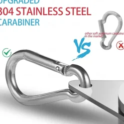 Flag Pole Rings, Aluminum Alloy Flagpole Rings 360°Rotating Anti Wrap Mounting Ring, Spinning Clips with Carabiner for 0.75-1.02 Inch Diameter Pack of 2