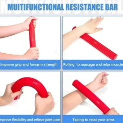 Flex Therapy Bar, Flexbar for Physical Therapy & Resistance Bar for Golfers Elbow,Tendinitis,Wrist,Forearms Pain, Improve Grip Strength and Relieve Pain