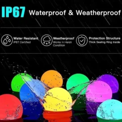 Floating Pool Lights 6pcs 2pcs 16 Color Changing RGB LED Ball Lights IP67 Waterproof 7.8cm Hot Tub Night Lights Pool Toys