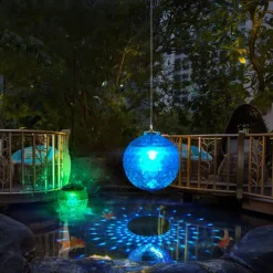 Floating Pool Lights Solar Pool Lights with RGB Color Changing Waterproof Pool Lights that Float for Swimming Pool at Night Hangable LED Disco Glow Ball Lights for Pond Garden Backyard