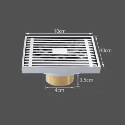 Floor Drain Solid Brass Block Hair Floor Register 1pc - Bathroom 10cm*10cm