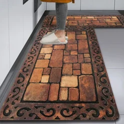Floor Tile Diatomaceous Earth Kitchen Rug Super Absorbent Kitchen Door Quick-Drying Foot Mat Entry Door Mat Non-Slip Carpet