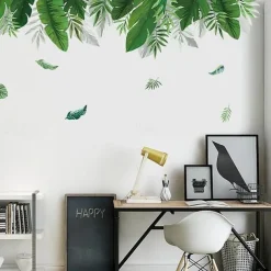 Floral & Plants Wall Stickers Bedroom, Pre-pasted PVC Home Decoration Wall Decal 60X90CM Wall Stickers for bedroom living room