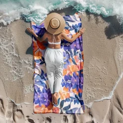 Floral Beach Towel,Beach Towels for Travel, Quick Dry Towel for Swimmers Sand Proof Beach Towels for Women Men Girls Kids, Cool Pool Towels Beach Accessories Absorbent Towel