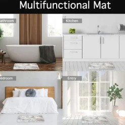 Floral Butterfly Board Pattern Flannel Floor Mat Fabric Printed Home Entrance Doormat Carpet Mattress Bathroom Mat