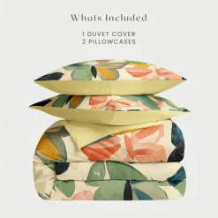 Floral Butterfly Series Duvet Cover 3-Piece Set 100% Cotton or Polyester Super Soft Skin Friendly Long Lasting