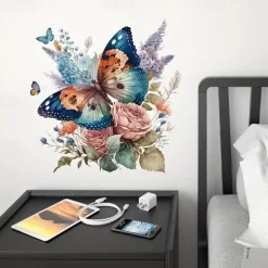 Floral Butterfly Toilet Seat Decal, Waterproof Self-adhesive Bathroom Decoration Decal, Bathroom Decoration Sticker, Home Decor
