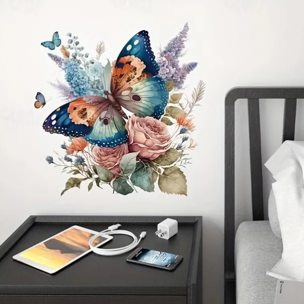 Floral Butterfly Toilet Seat Decal, Waterproof Self-adhesive Bathroom Decoration Decal, Bathroom Decoration Sticker, Home Decor