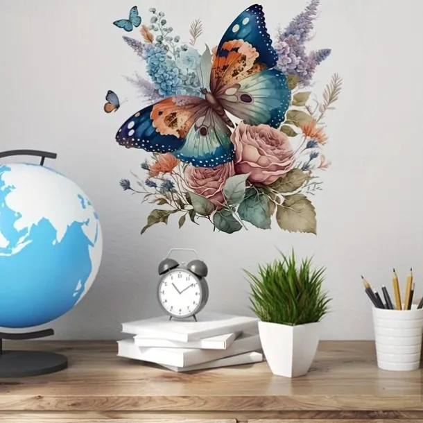 Floral Butterfly Toilet Seat Decal, Waterproof Self-adhesive Bathroom Decoration Decal, Bathroom Decoration Sticker, Home Decor