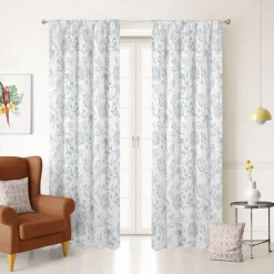 Floral Curtains for Bedroom Kids Room Rod Pocket Curtains for Boys Girls Window Treatment 1 Panel Drapes for Nursery, Soft Thick