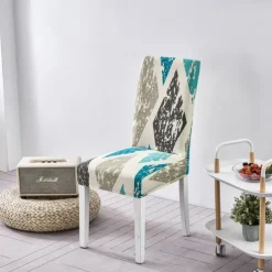 Floral Dining Chair Cover Super Fit Stretch Removable Washable High Back Dining Chair Cover Seat Slipcover for Hotel Dining Room Ceremony Banquet Wedding Party