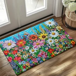 Floral Doormat Kitchen Mat Floor Mat Non-Slip Area Rug Oil Proof Rug Indoor Outdoor Mat Bedroom Decor Bathroom Mat Entrance Rug Spring Summer