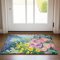 Floral Doormat Kitchen Mat Floor Mat Non-Slip Area Rug Oil Proof Rug Indoor Outdoor Mat Bedroom Decor Bathroom Mat Entrance Rug Spring Summer