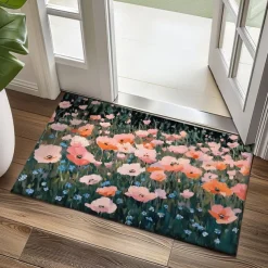 Floral Doormat Kitchen Mat Floor Mat Non-Slip Area Rug Oil Proof Rug Indoor Outdoor Mat Bedroom Decor Bathroom Mat Entrance Rug Spring Summer