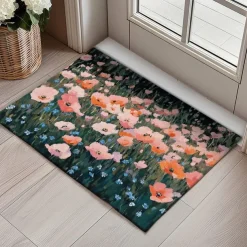 Floral Doormat Kitchen Mat Floor Mat Non-Slip Area Rug Oil Proof Rug Indoor Outdoor Mat Bedroom Decor Bathroom Mat Entrance Rug Spring Summer
