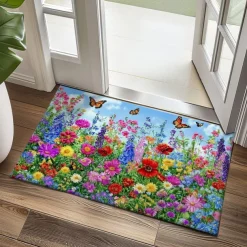 Floral Doormat Kitchen Mat Floor Mat Non-Slip Area Rug Oil Proof Rug Indoor Outdoor Mat Bedroom Decor Bathroom Mat Entrance Rug Spring Summer