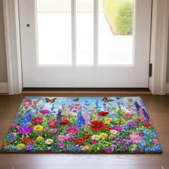 Floral Doormat Kitchen Mat Floor Mat Non-Slip Area Rug Oil Proof Rug Indoor Outdoor Mat Bedroom Decor Bathroom Mat Entrance Rug Spring Summer