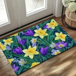 Floral Doormat Kitchen Mat Floor Mat Non-Slip Area Rug Oil Proof Rug Indoor Outdoor Mat Bedroom Decor Bathroom Mat Entrance Rug Spring Summer