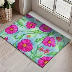 Floral Doormat Kitchen Mat Floor Mat Non-Slip Area Rug Oil Proof Rug Indoor Outdoor Mat Bedroom Decor Bathroom Mat Entrance Rug Spring Summer