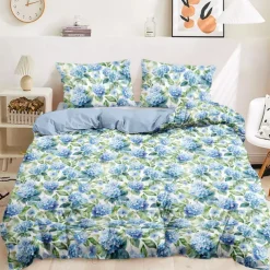 Floral Duvet Cover Full Size Bedding Set Bed Sets Quilt Cover Soft Lightweight Comforter Cover with 2 Pillowcases for Summer Spring