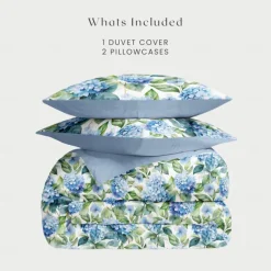 Floral Duvet Cover Full Size Bedding Set Bed Sets Quilt Cover Soft Lightweight Comforter Cover with 2 Pillowcases for Summer Spring
